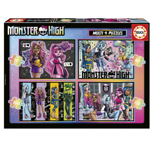 Educa: Monster High - Multi 4, 50-150 Brikker i gruppen PUSLESPIL / < 750 brikker hos Spelexperten (19706)