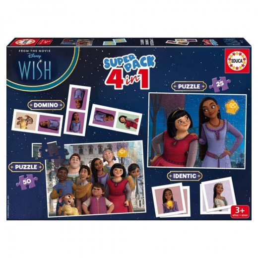 Educa: Disney Wish - Superpack 4 in 1 i gruppen SELSKABSSPIL / Familiespil hos Spelexperten (19743)