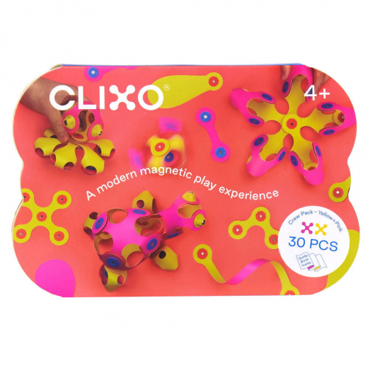 Clixo Crew Pack 30 stk pink/gul i gruppen LEGETØJ / Byggeklodser hos Spelexperten (201007)