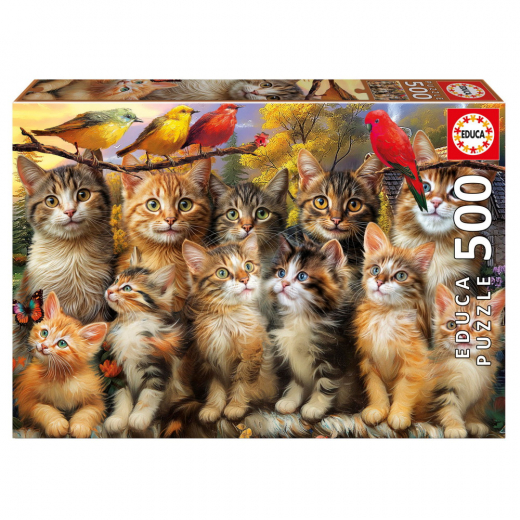 Educa Kittens and birds 500 Brikker i gruppen PUSLESPIL / < 750 brikker hos Spelexperten (20241)