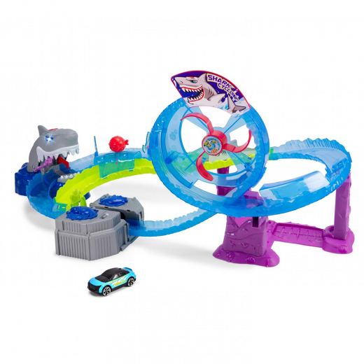 Dickie Toys White Shark Track Set i gruppen LEGETØJ / Legetøjskøretøjer hos Spelexperten (203338002)