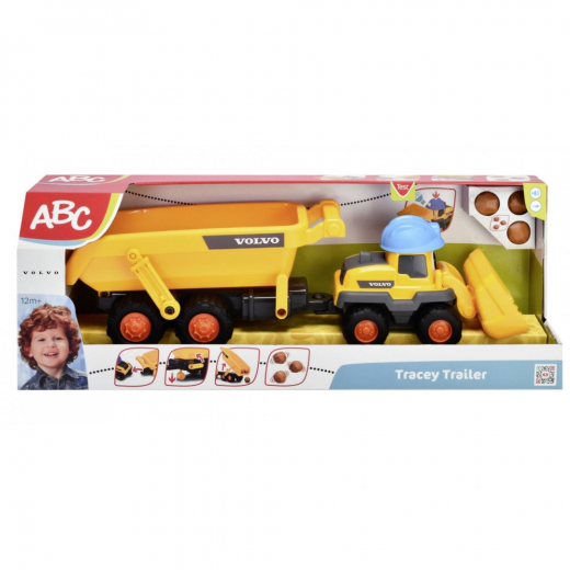 ABC Tracey Volvo Hjullæsser med Trailer 65 cm i gruppen LEGETØJ / Legetøjskøretøjer hos Spelexperten (204119007)