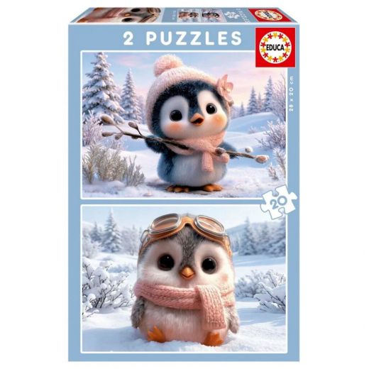 Educa Puzzle: Cute Penguins 2x20  i gruppen PUSLESPIL / Educa hos Spelexperten (20505)