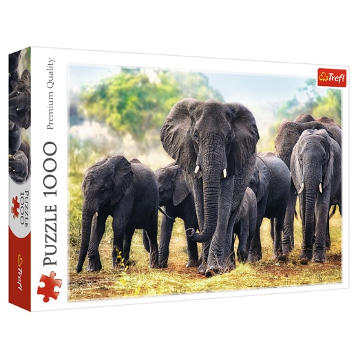 Trefl African Elephants 1000 Brikker i gruppen PUSLESPIL / 1000 brikker hos Spelexperten (22-10442)