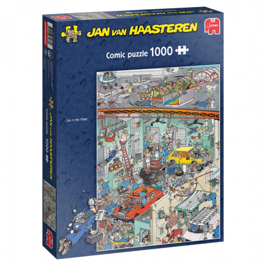 Jan van Haasteren Cars In The Make 1000 Brikker i gruppen PUSLESPIL / Jan van Haasteren hos Spelexperten (22-82036)