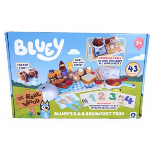 Bluey Legetøj Hotelfrukostbakke Træ 43 dele i gruppen LEGETØJ / Figurer og legesæt / Bluey hos Spelexperten (249-292)