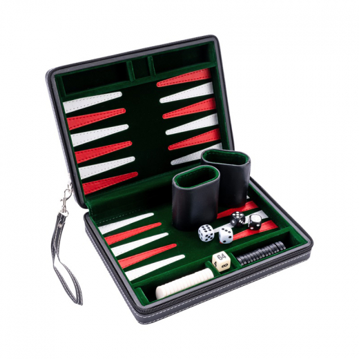 Longfield Backgammon Travel Green i gruppen SELSKABSSPIL / Backgammon hos Spelexperten (250502)