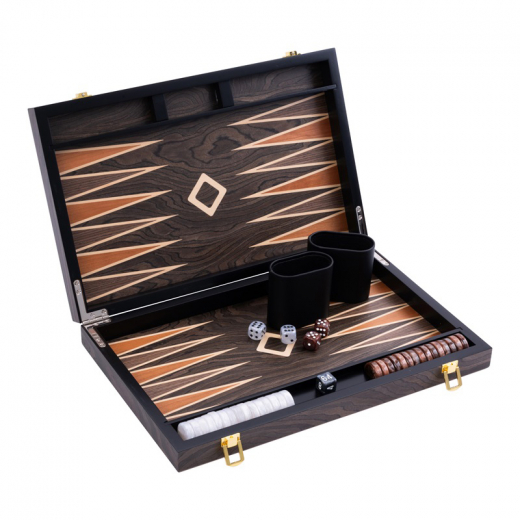 Longfield Backgammon Medium Brown Ebony i gruppen SELSKABSSPIL / Backgammon hos Spelexperten (250544)