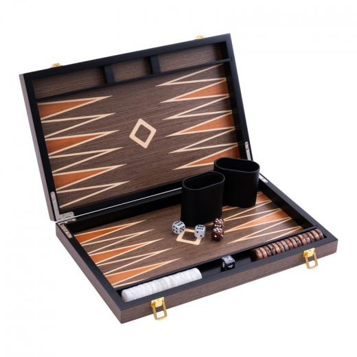 Longfield Backgammon Medium Walnut i gruppen SELSKABSSPIL / Backgammon hos Spelexperten (250546)