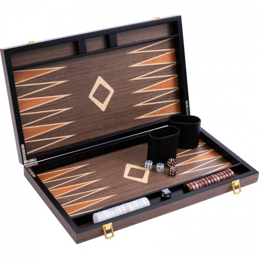 Longfield Backgammon Large Walnut i gruppen SELSKABSSPIL / Backgammon hos Spelexperten (250547)