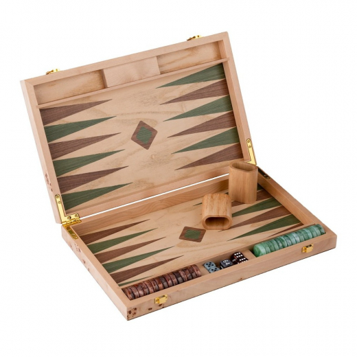 Engelhart Backgammon Medium Lys Valnød i gruppen SELSKABSSPIL / Backgammon hos Spelexperten (250550)
