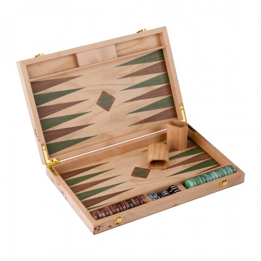 Engelhart Backgammon Large Ligth Walnoot i gruppen SELSKABSSPIL / Backgammon hos Spelexperten (250551)