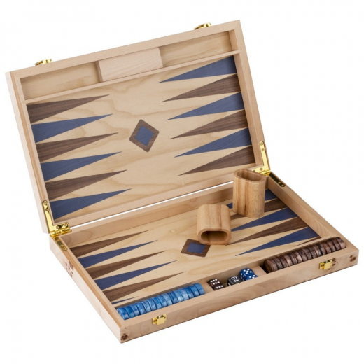 Engelhart Backgammon Stor Blå & Brun i gruppen SELSKABSSPIL / Backgammon hos Spelexperten (250553)