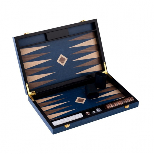 Engelhart Backgammon Mellem Blå i gruppen SELSKABSSPIL / Backgammon hos Spelexperten (250554)