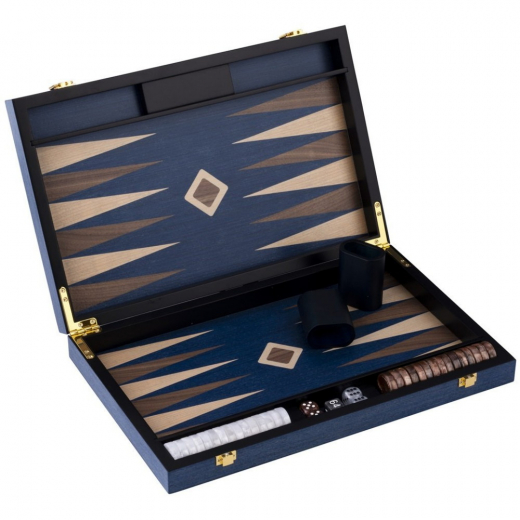 Engelhart Backgammon Stor Blå i gruppen SELSKABSSPIL / Backgammon hos Spelexperten (250555)