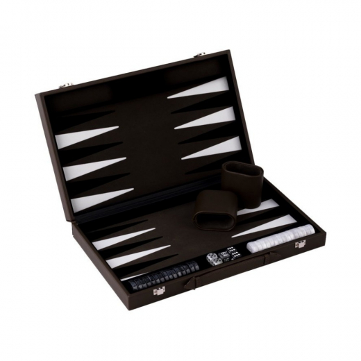 Engelhart Backgammon Stor Mørkebrun i gruppen SELSKABSSPIL / Backgammon hos Spelexperten (250563)