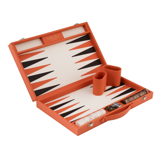 Engelhart Backgammon Stor Orange i gruppen SELSKABSSPIL / Backgammon hos Spelexperten (250565)