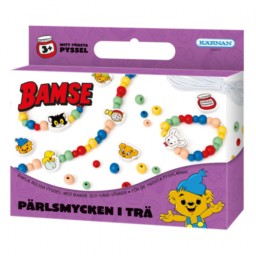 Sjov at skabe - Træperlesmykker med bamse i gruppen LEGETØJ / Skab & mal hos Spelexperten (250711)