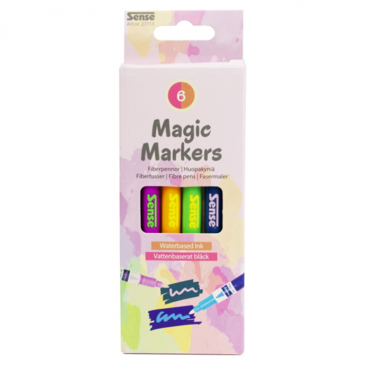 Sense - Magic Markers Fiber Penne 6-Pak i gruppen LEGETØJ / Skab & mal hos Spelexperten (27113)