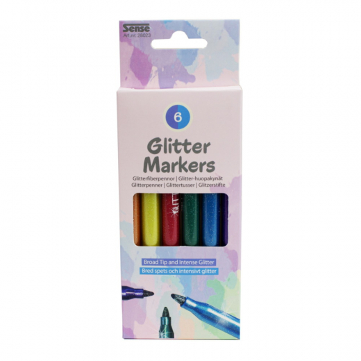 Sense - Glitter Fiber Penne 6-Pak i gruppen LEGETØJ / Skab & mal hos Spelexperten (28023)