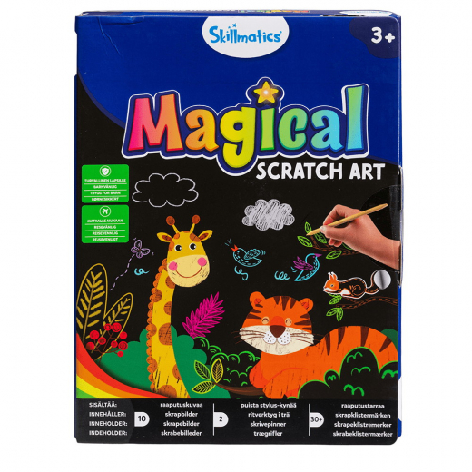 Magical Scratch Art - Dyr i gruppen LEGETØJ / Skab & mal / Skillmatics hos Spelexperten (33002265)