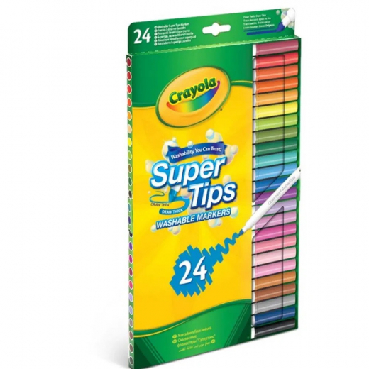 Crayola Supertips vaskbare markører 24 stk i gruppen LEGETØJ / Skab & mal / Crayola hos Spelexperten (358-7551)