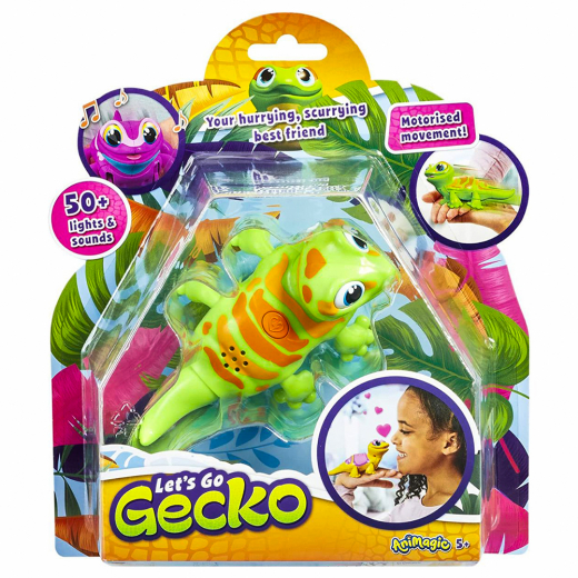 Animagic Lets Go Gecko - Green i gruppen LEGETØJ / Interaktivt legetøj hos Spelexperten (36023026-G)