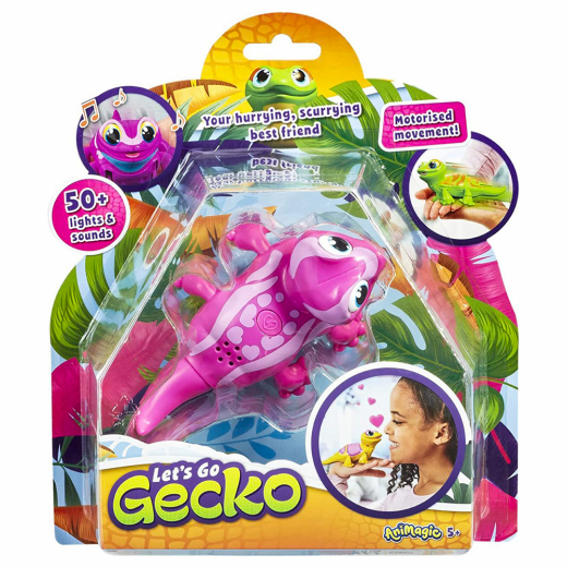 Animagic Lets Go Gecko - Pink i gruppen LEGETØJ / Interaktivt legetøj hos Spelexperten (36023026-P)