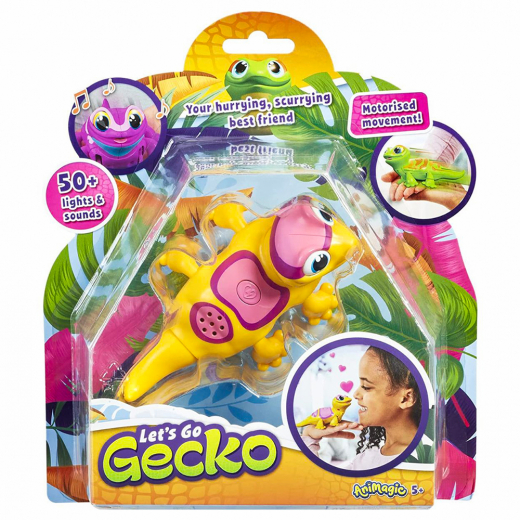 Animagic Lets Go Gecko - Yellow i gruppen LEGETØJ / Interaktivt legetøj hos Spelexperten (36023026-Y)