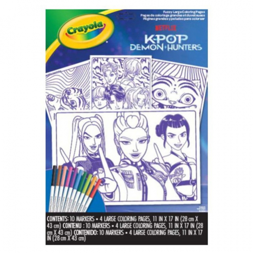 K-pop Demon Hunters - Large Fuzzy Coloring Pages i gruppen LEGETØJ / Skab & mal / Crayola hos Spelexperten (374-041370)