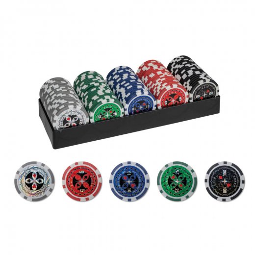 100 poker chips with plastic holder i gruppen SELSKABSSPIL / Tilbehør / Andet hos Spelexperten (3754)
