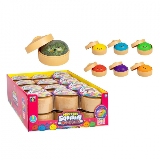 Mystery Squishy Dumplings - Rainbow Glitter 10 cm i gruppen LEGETØJ / Fidgets hos Spelexperten (384-3385)