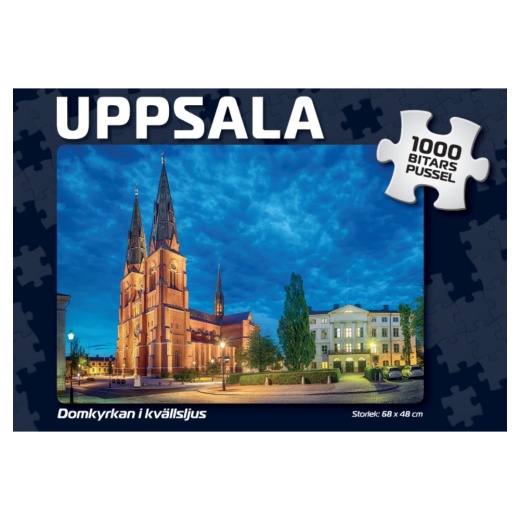 Puslespil: Uppsala Domkyrkan i kvällsljus 1000 Brikker i gruppen PUSLESPIL / 1000 brikker hos Spelexperten (4037)