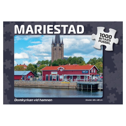 Puslespil: Mariestad Domkyrkan vid hamnen 1000 Brikker i gruppen PUSLESPIL / 1000 brikker hos Spelexperten (4063)