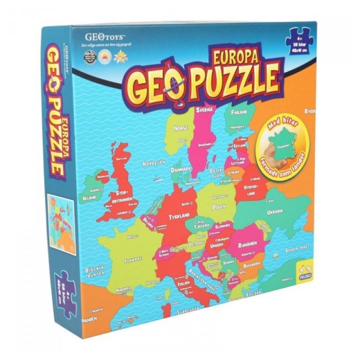 Geo Puzzle: Europa 58 Bitar i gruppen PUSLESPIL / Puslespil til børn hos Spelexperten (40860270)