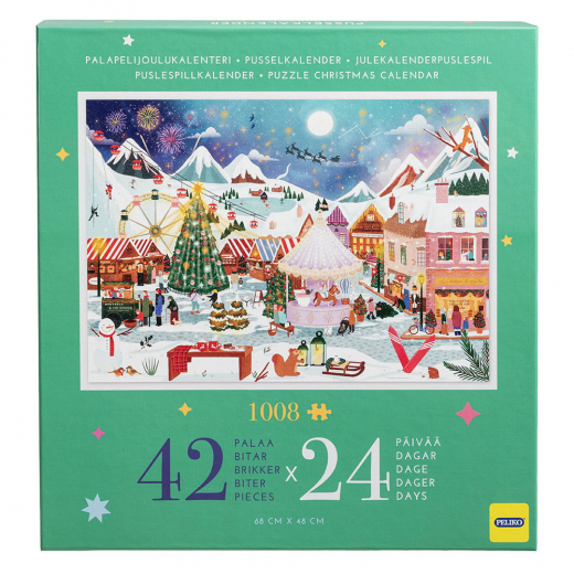 Peliko Puslespilskalender 24 x 42 Brikker i gruppen PUSLESPIL / Julepuslespil hos Spelexperten (40870666)