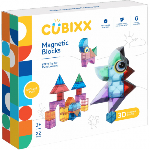 Cubixx - Magnetiske Klodser 22 Stykker i gruppen LEGETØJ / Byggeklodser hos Spelexperten (501001)
