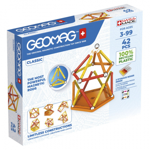 Geomag Classic Recycled 42 Dele i gruppen LEGETØJ / Byggeklodser / Geomag hos Spelexperten (51024015)