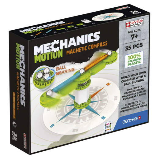 Geomag Mechanics Motion Recycled Compass 35 pcs i gruppen LEGETØJ / Byggeklodser / Geomag hos Spelexperten (51024065)