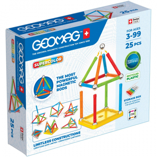 Geomag Supercolor 25 Stykker i gruppen LEGETØJ / Byggeklodser / Geomag hos Spelexperten (51025008)