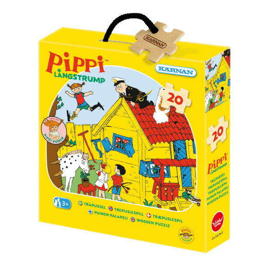 Kärnan træ-askepuslespil - Langstrømpe 20 Brikker i gruppen PUSLESPIL / Puslespil til børn hos Spelexperten (522107)