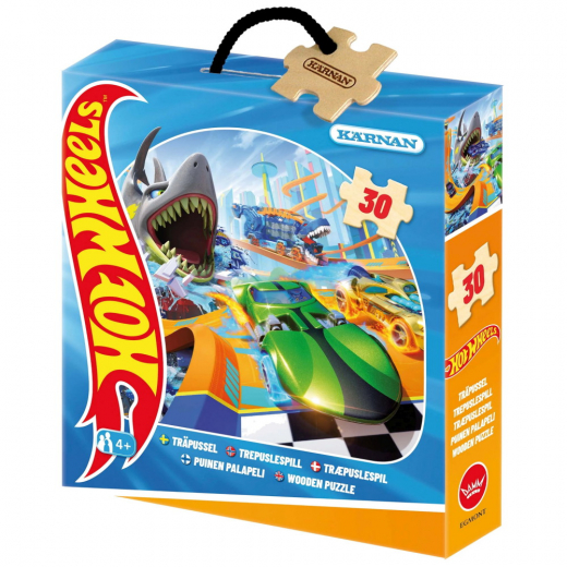 Kärnan Ask Puslespil I Træ - Hot Wheels  30 Brikker i gruppen PUSLESPIL / Puslespil til børn hos Spelexperten (523057)