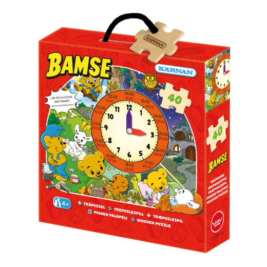 Kärnan Puslespil: Bamse Uret 40 brikker i gruppen PUSLESPIL / Puslespil til børn hos Spelexperten (524054)