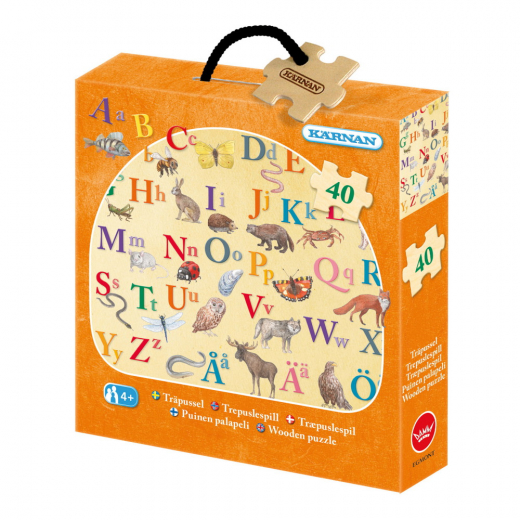 Kärnan træ-askepuslespil - ABC 40 Brikker i gruppen PUSLESPIL / Puslespil til børn hos Spelexperten (524057)