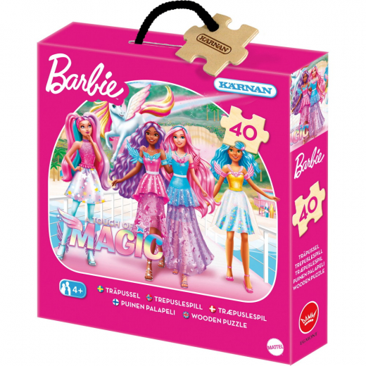 Kärnan Ask Puslespil I Træ - Barbie 40 Brikker i gruppen PUSLESPIL / Puslespil til børn hos Spelexperten (524060)