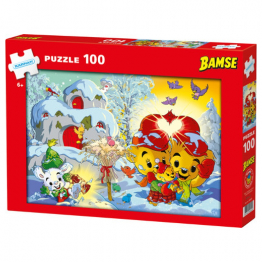 Kärnan Puslespil: Bamse Jul 2026 100 Brikker i gruppen PUSLESPIL / Puslespil til børn hos Spelexperten (540050)