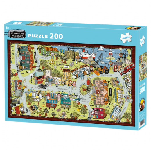 Puslespil: LasseMaja i Valleby 200 Brikker i gruppen PUSLESPIL / Puslespil til børn hos Spelexperten (550031)