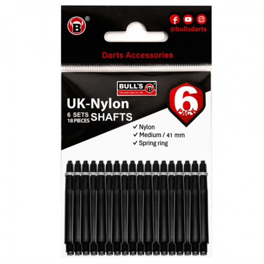 Bull's Shaft - Nylon 6 set medium sort i gruppen SPILLEBORD / Dart / Tilbehør hos Spelexperten (56201)