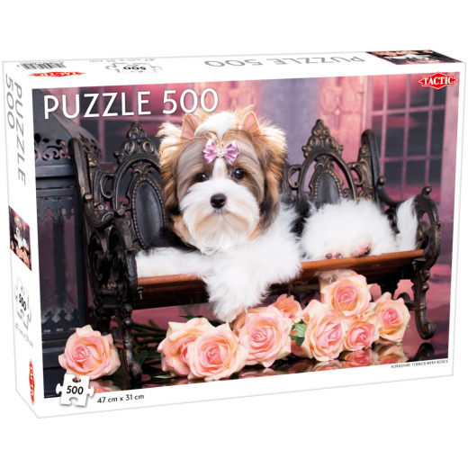 Tactic: Yorkshire Terrier With Roses 500 Brikker i gruppen PUSLESPIL / < 750 brikker hos Spelexperten (58308)