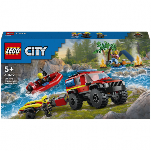 LEGO City -  Firhjulstrukket brandbil med redningsbåd i gruppen LEGETØJ / LEGO / LEGO City hos Spelexperten (60412)